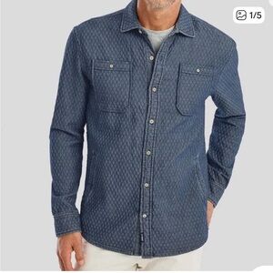 johnnie-O Haskell Quilted Denim Shacket Indigo